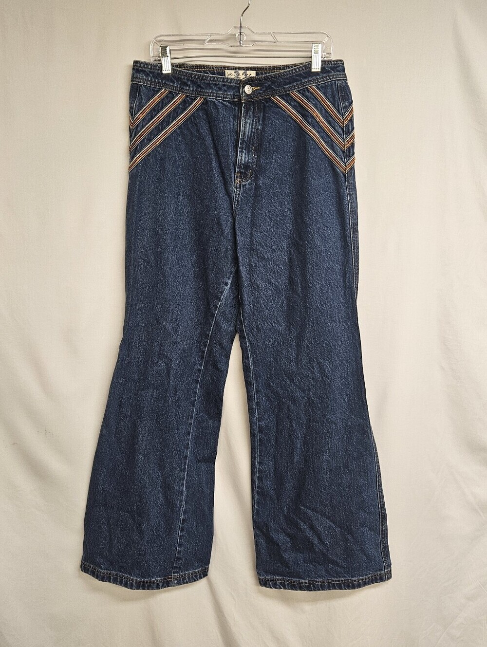 FREE PEOPLE We The Free Womens Over The Rainbow Flare Wide Leg Jeans Size Sz 31